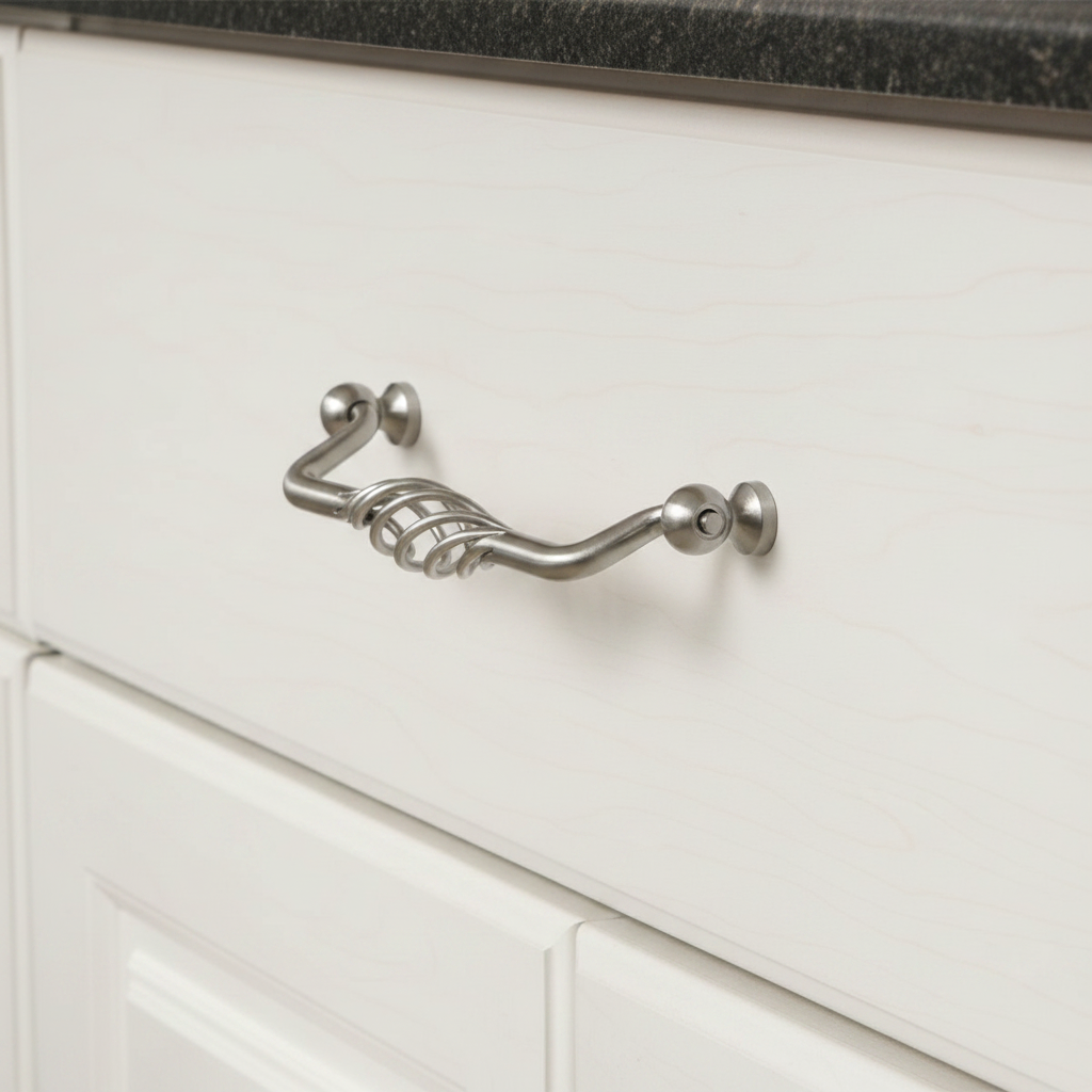 Cosmas 9993-128SN Satin Nickel Birdcage Cabinet Pull