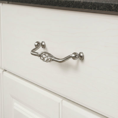 Cosmas 9993-128SN Satin Nickel Birdcage Cabinet Pull