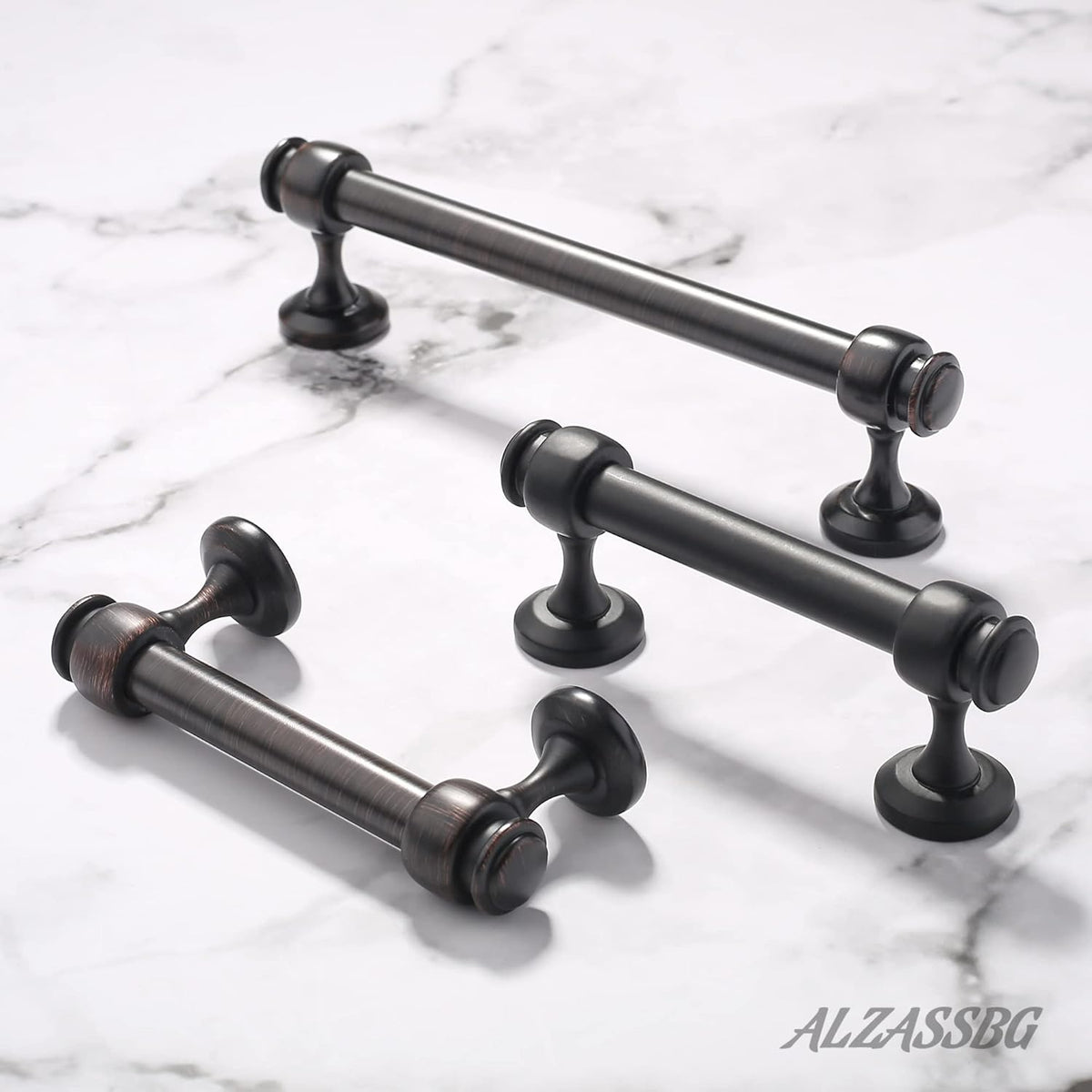 Alzassbg 10 Pack 3 Inch (76mm) Oil Rubbed Bronze Cabinet Pulls