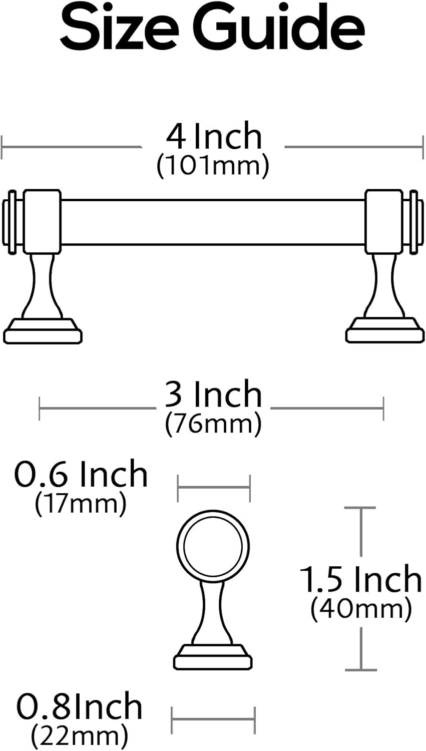 Alzassbg 10 Pack 3 Inch (76mm) Oil Rubbed Bronze Cabinet Pulls