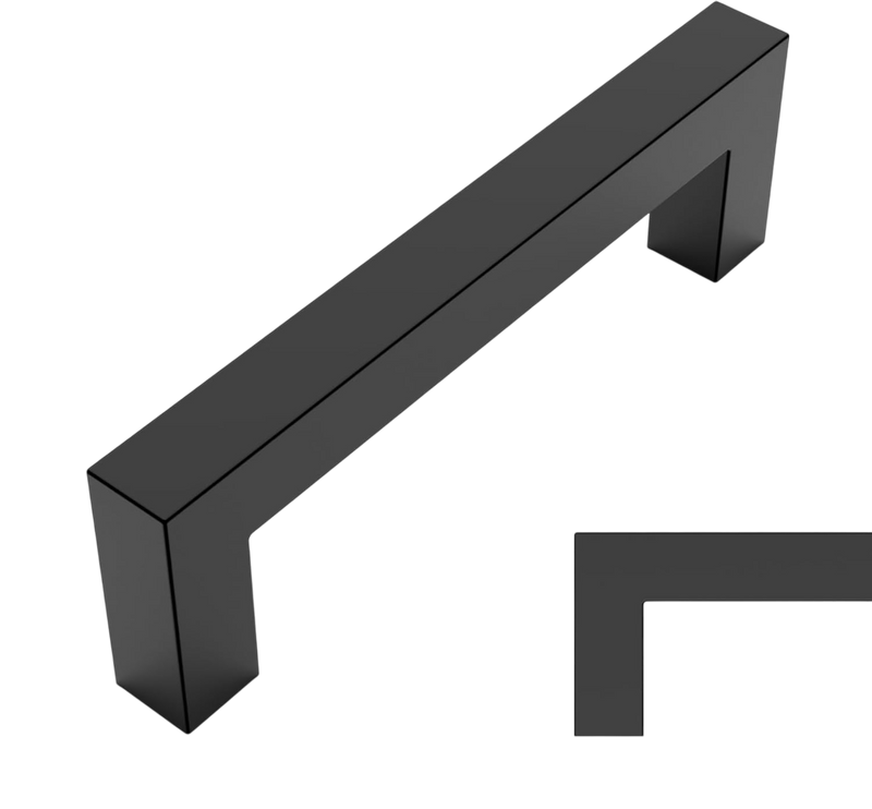 Amerdeco 10 Pack Matte Black Cabinet Pulls 4 Inch (102mm) Hole Centers