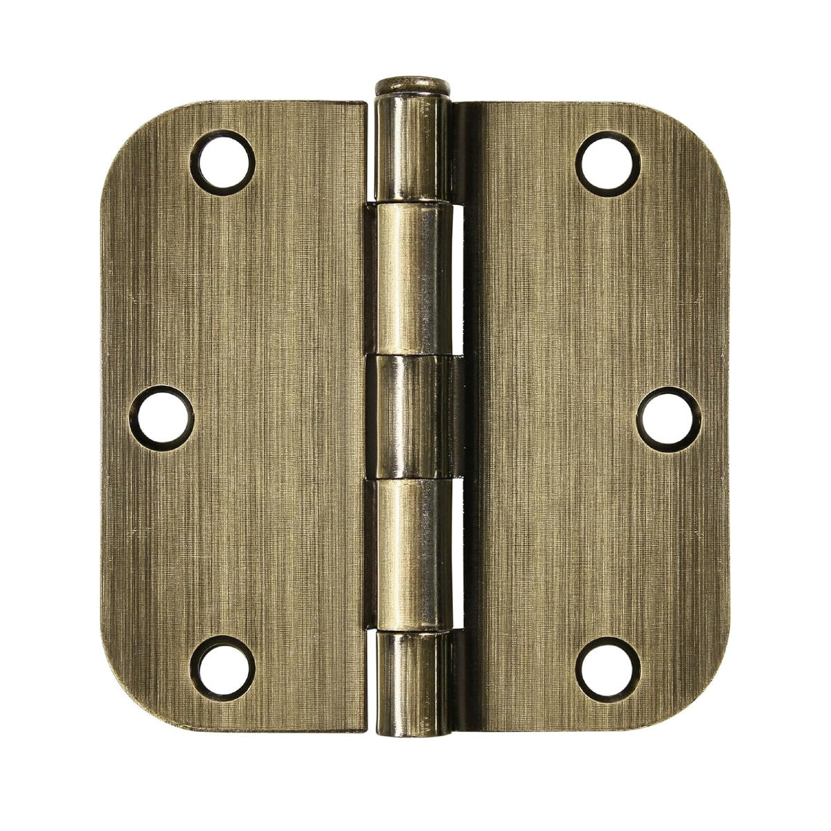 Door Hinge, Antique Brass, 3-1/2&quot; with 5/8&quot; Radius Corners