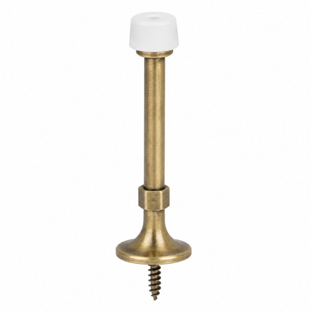 Light Duty Solid Rigid Door Stop, Antique Brass