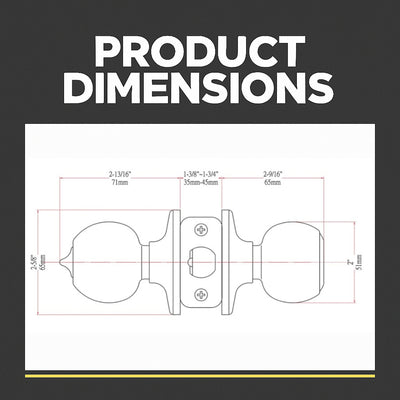 Ashland Keyed Entry Door Knob, Matte Black