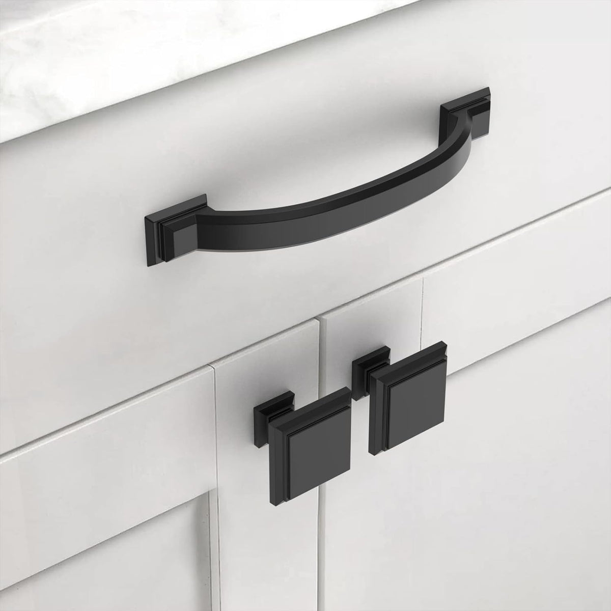 Asidrama 10 Pack 3 Inch (76mm) Matte Black Kitchen Cabinet Handles