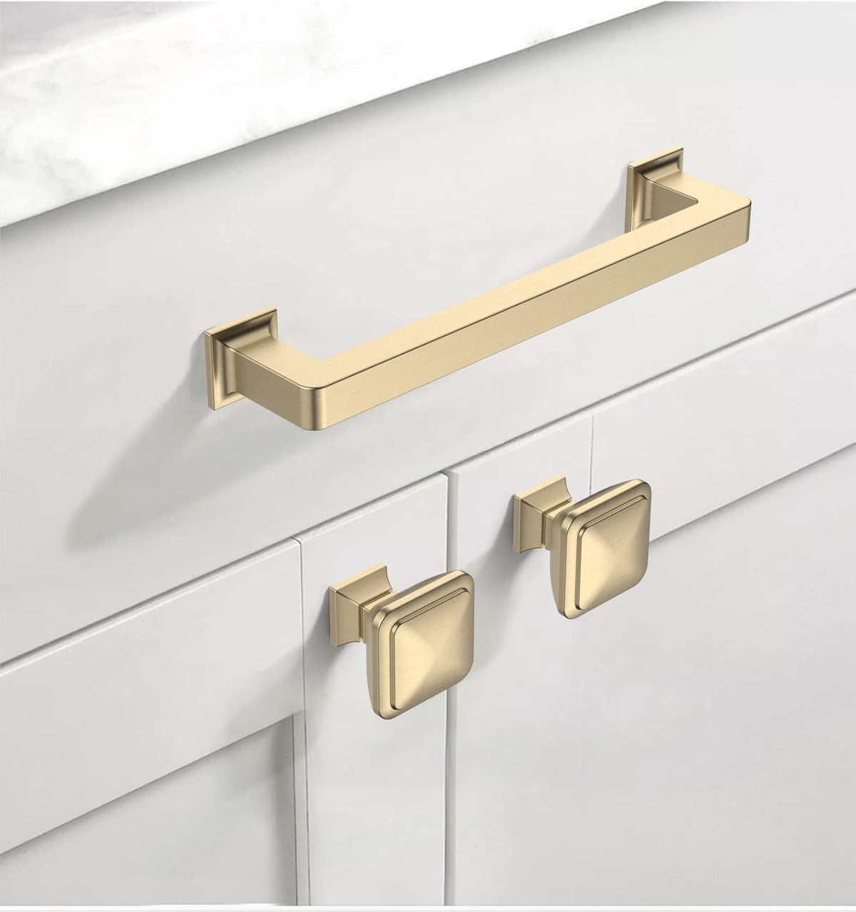 Asidrama 10 Pack 5 Inch (128mm) Brushed Brass Kitchen Cabinet Handles