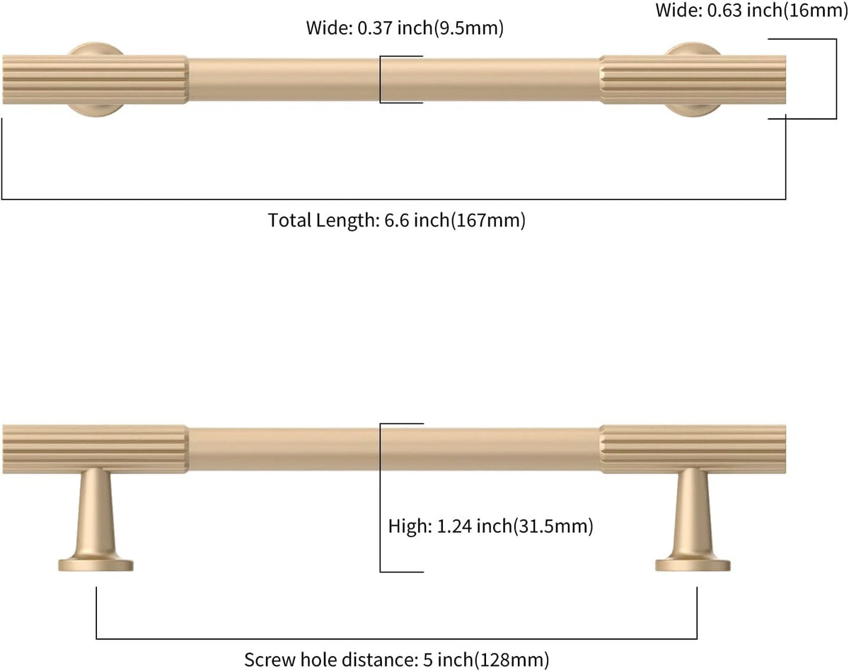 Asidrama 10 Pack 5 Inch (128mm) Champagne Bronze Cabinet Pulls