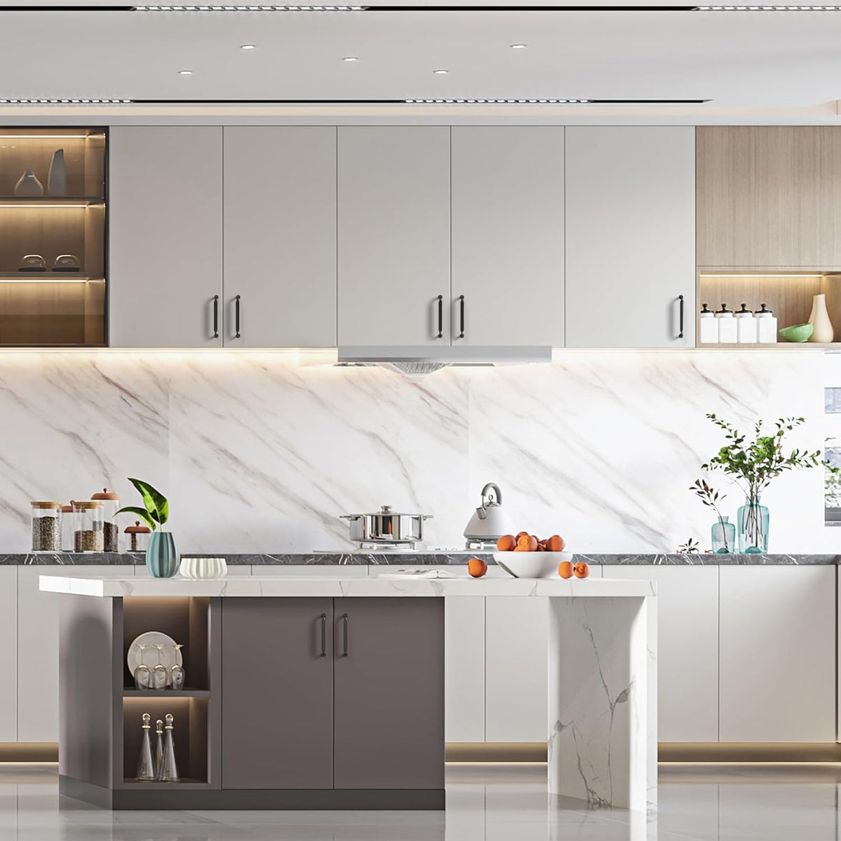 Asidrama 10 Pack 5 Inch (128mm) Matte Black Kitchen Cabinet Handles