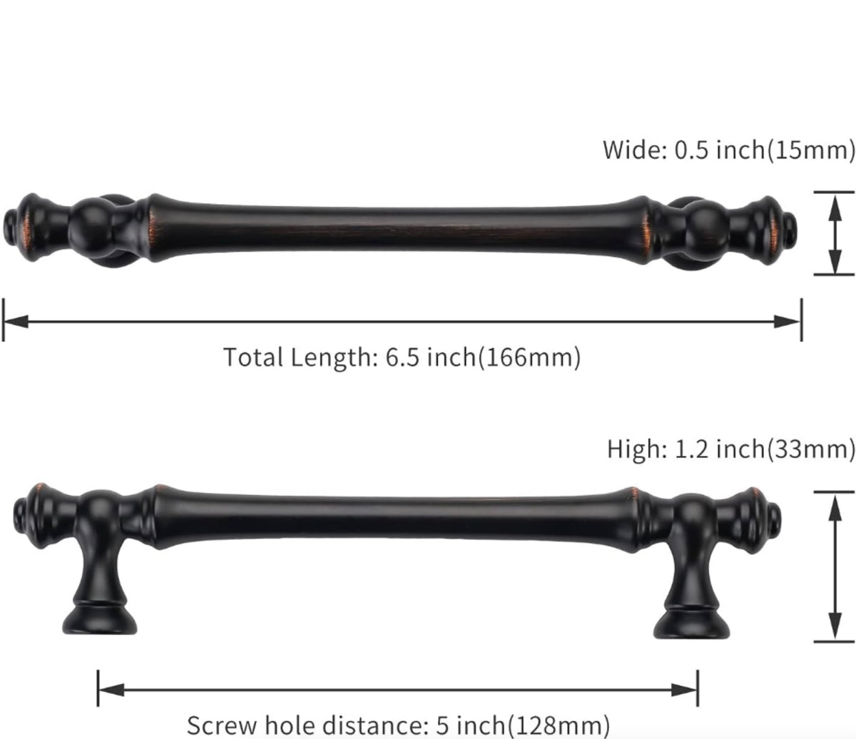 Asidrama 10 Pack 5 Inch (128mm) Oil Rubbed Bronze Kitchen Cabinet Handles