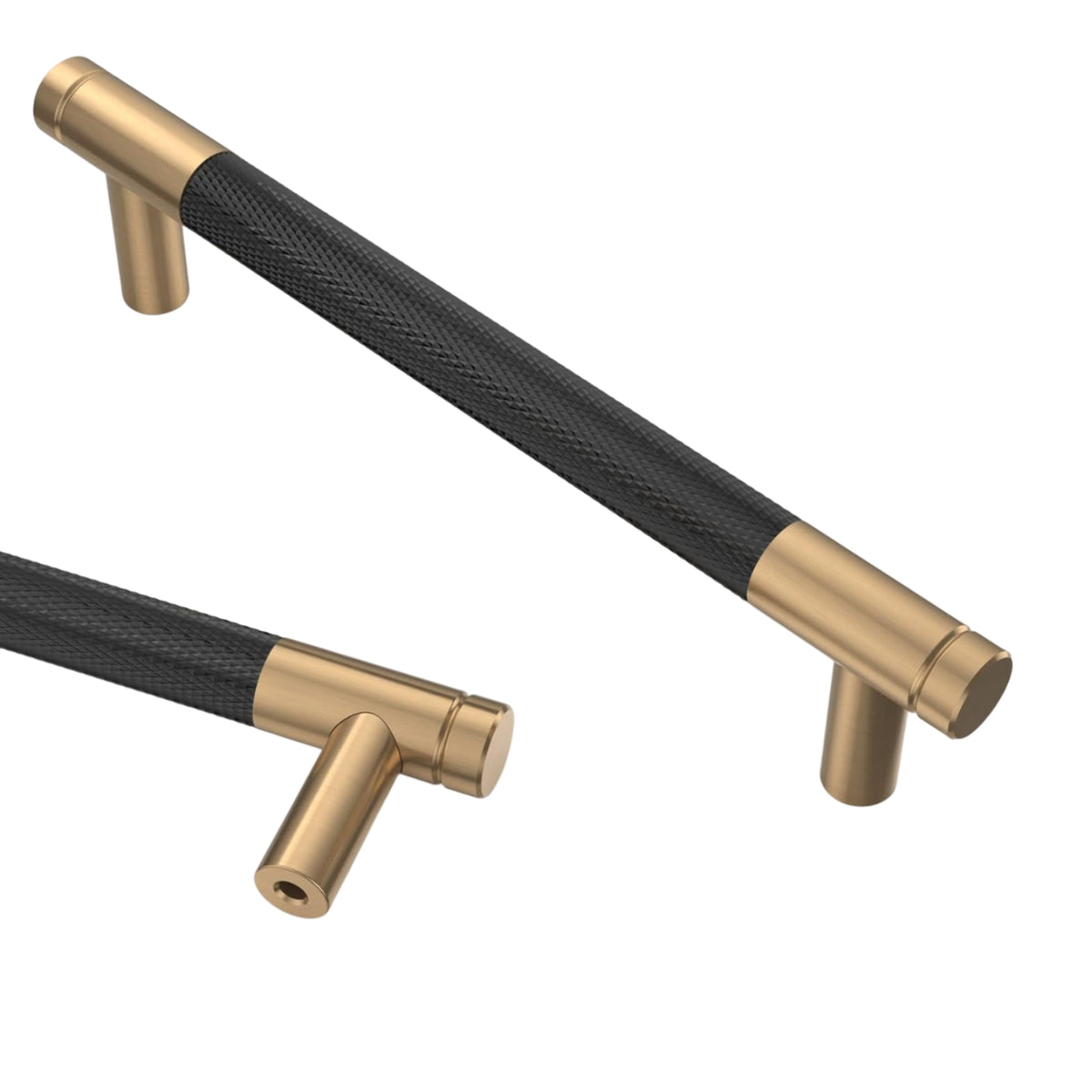 Asidrama 10 Pack 5 Inch(128mm) Matte Black and Champagne Bronze Cabinet Pulls