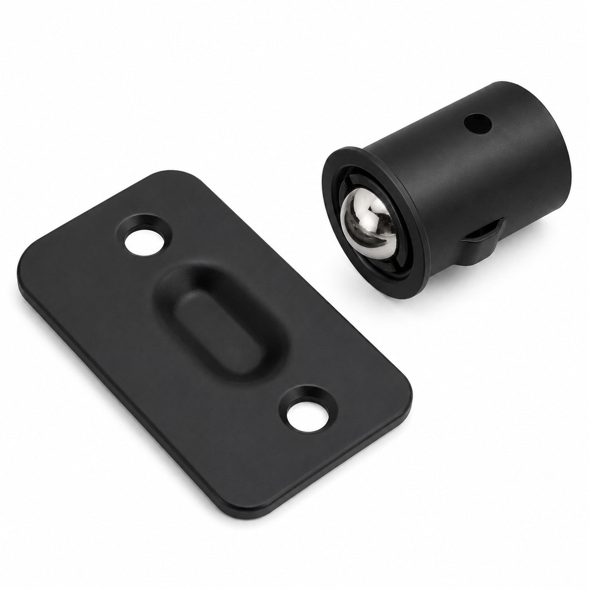 Ball Catch Drive In Strike Plate Radius Matte Black 2 1/4"