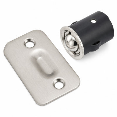 Ball Catch Drive In Strike Plate Radius Satin Nickel 2 1/4"