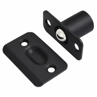 Ball Catch Mortise Strike Plate Radius Matte Black 2 1/4"