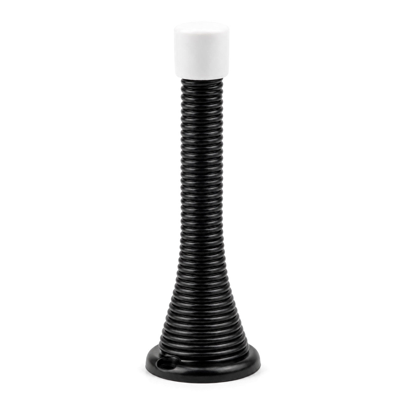 Designers Impressions Baseboard Black Spring Door Stop with White ...