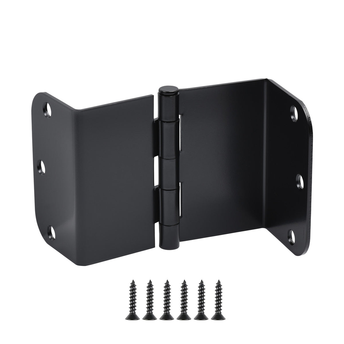 Cosmas Matte Black Swing Clear Door Hinge 3 1/2&quot; with 5/8&quot; Radius Corners: 58061