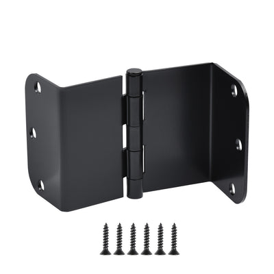 Cosmas Matte Black Swing Clear Door Hinge 3 1/2" with 5/8" Radius Corners: 58061