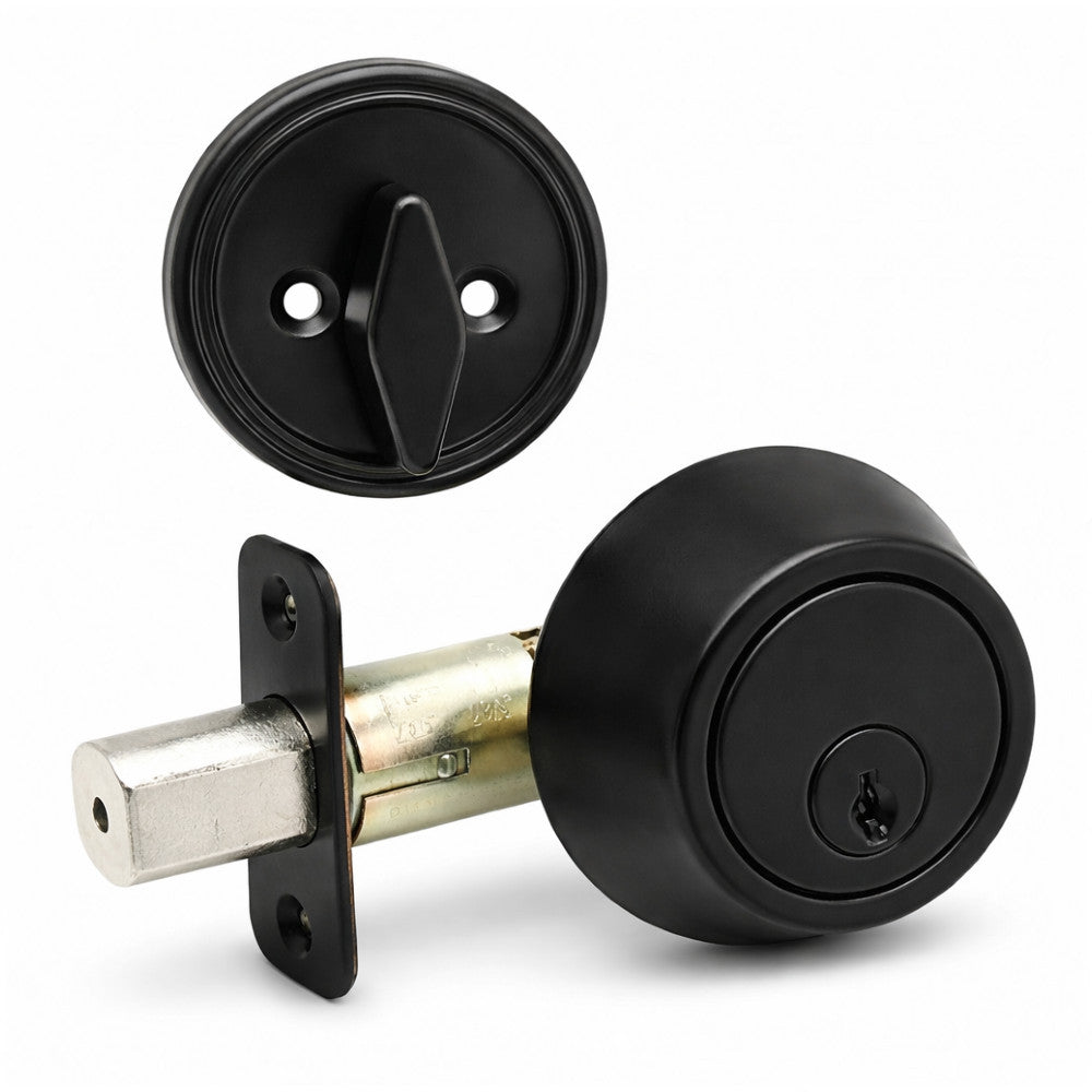 Designers Impressions Matte Black Single Cylinder Deadbolt