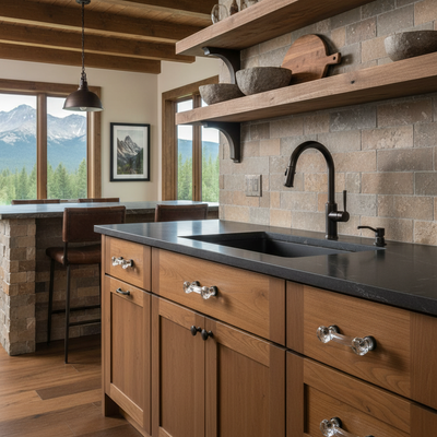 Cosmas 6397ORB-C Oil Rubbed Bronze with Clear Glass Cabinet Pull