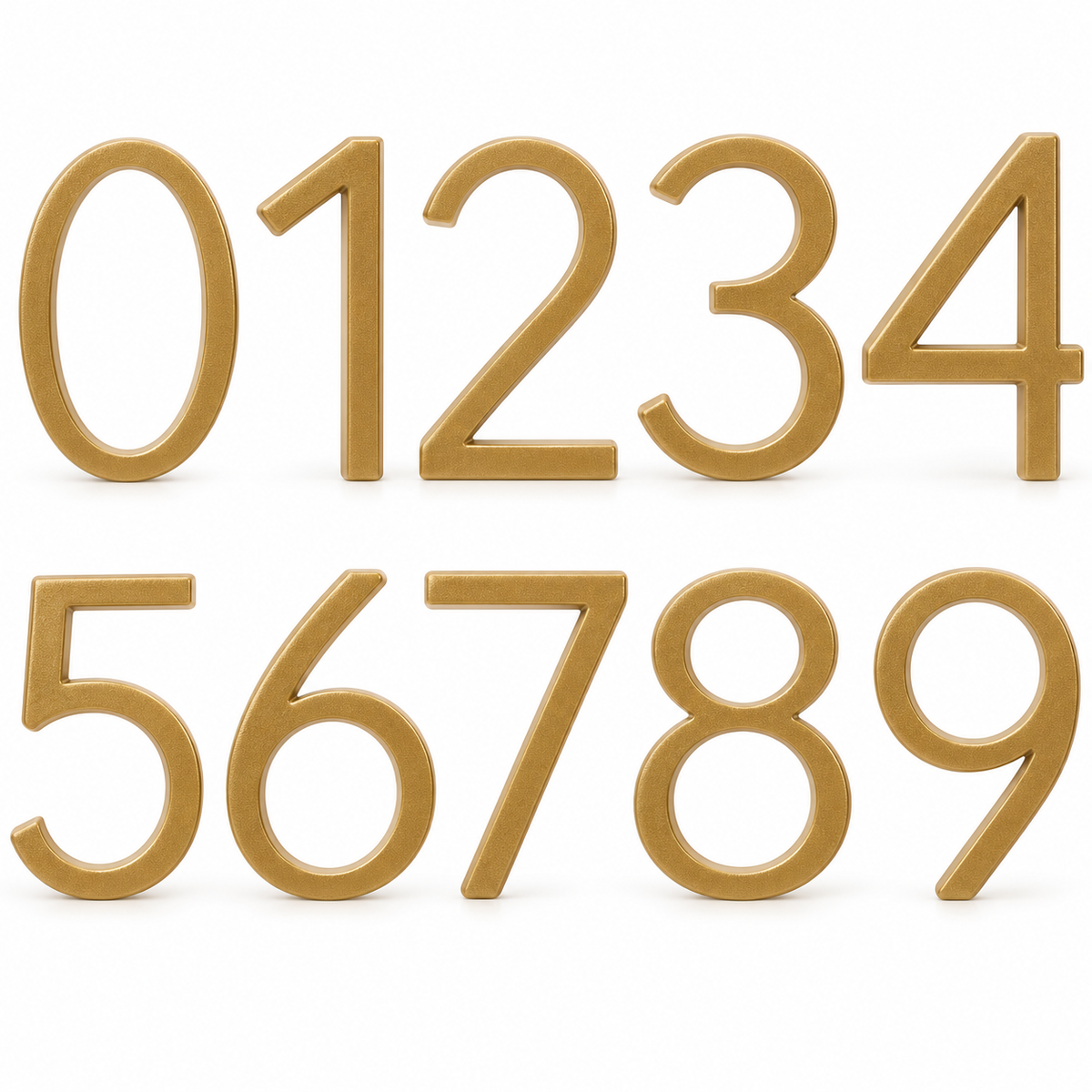 Floating 5" Stainless Steel Gold House Numbers