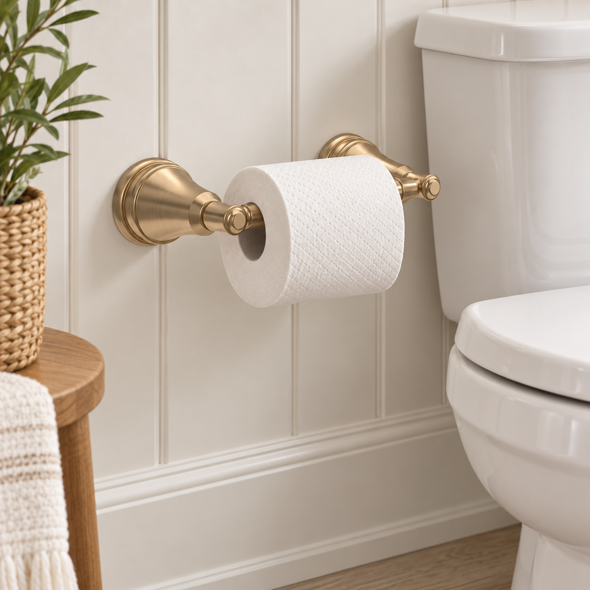 Delta Mylan Pivoting Toilet Paper Holder in Champagne Bronze
