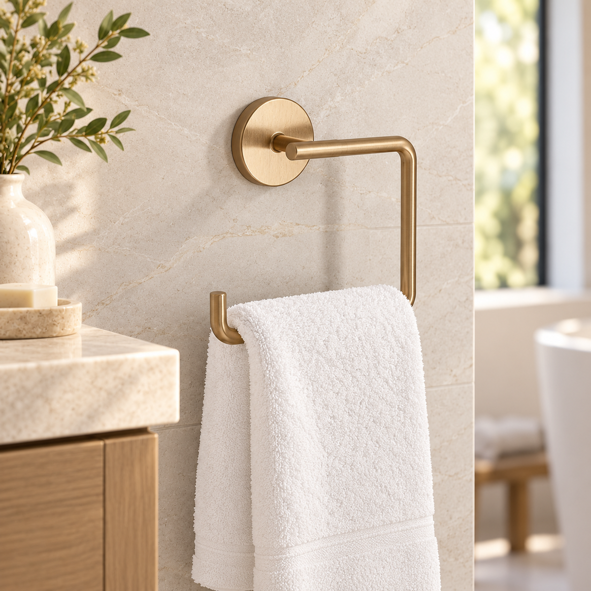 Delta Trinsic Hand Towel Ring in Champagne Bronze