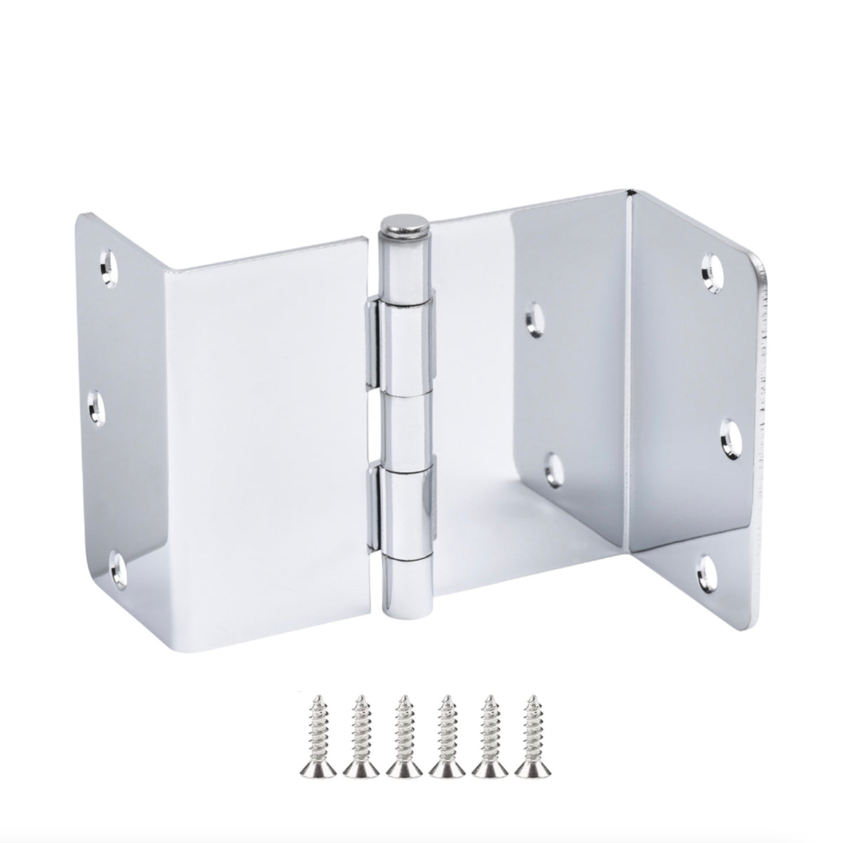 Cosmas Polished Chrome Swing Clear Door Hinge 3-1/2&quot; with 1/4&quot; Radius Corners: 58030