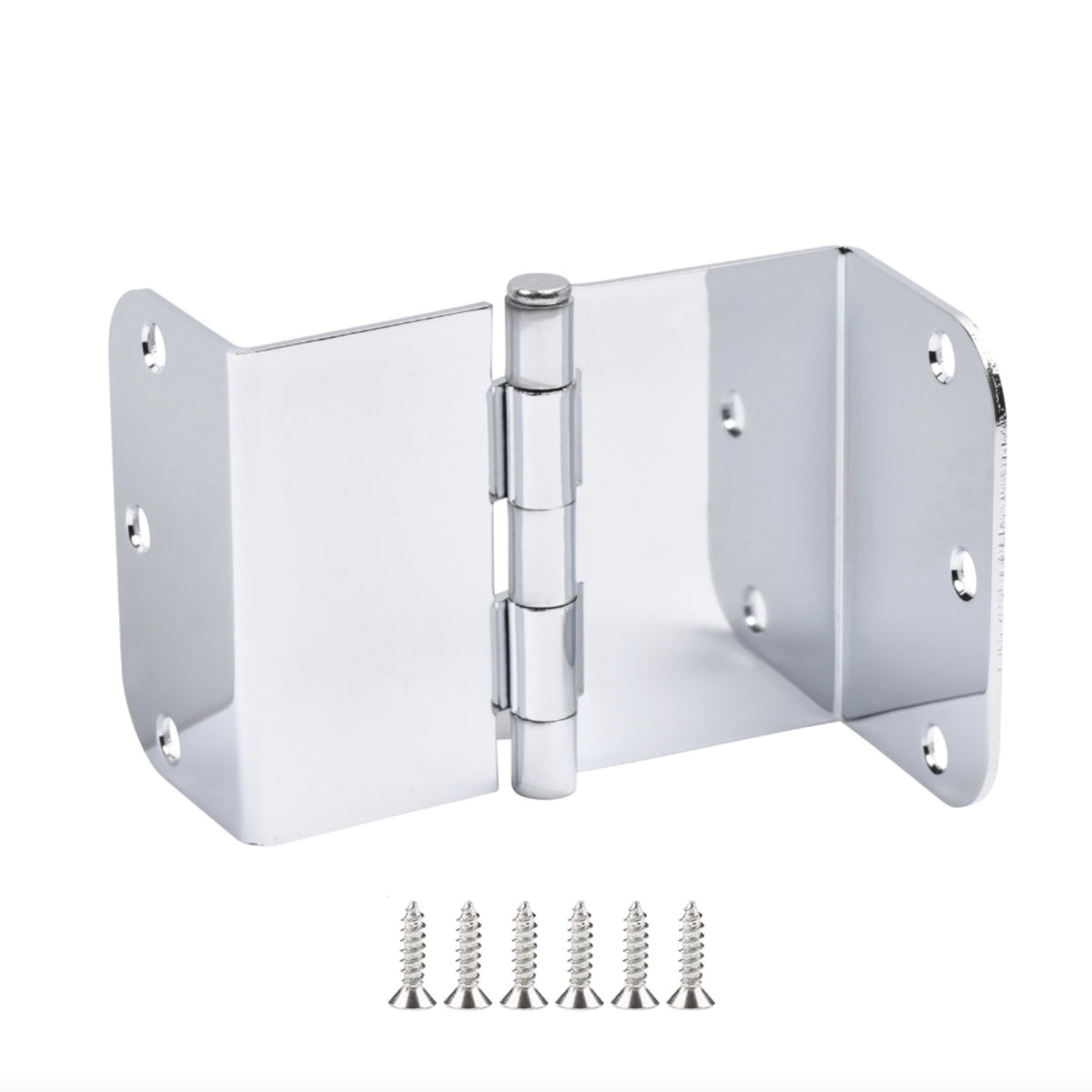 Cosmas Polished Chrome Swing Clear Door Hinge 3 1/2&quot; with 5/8&quot; Radius Corners: 58078