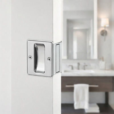 Polished Chrome Passage Pocket Door Lock
