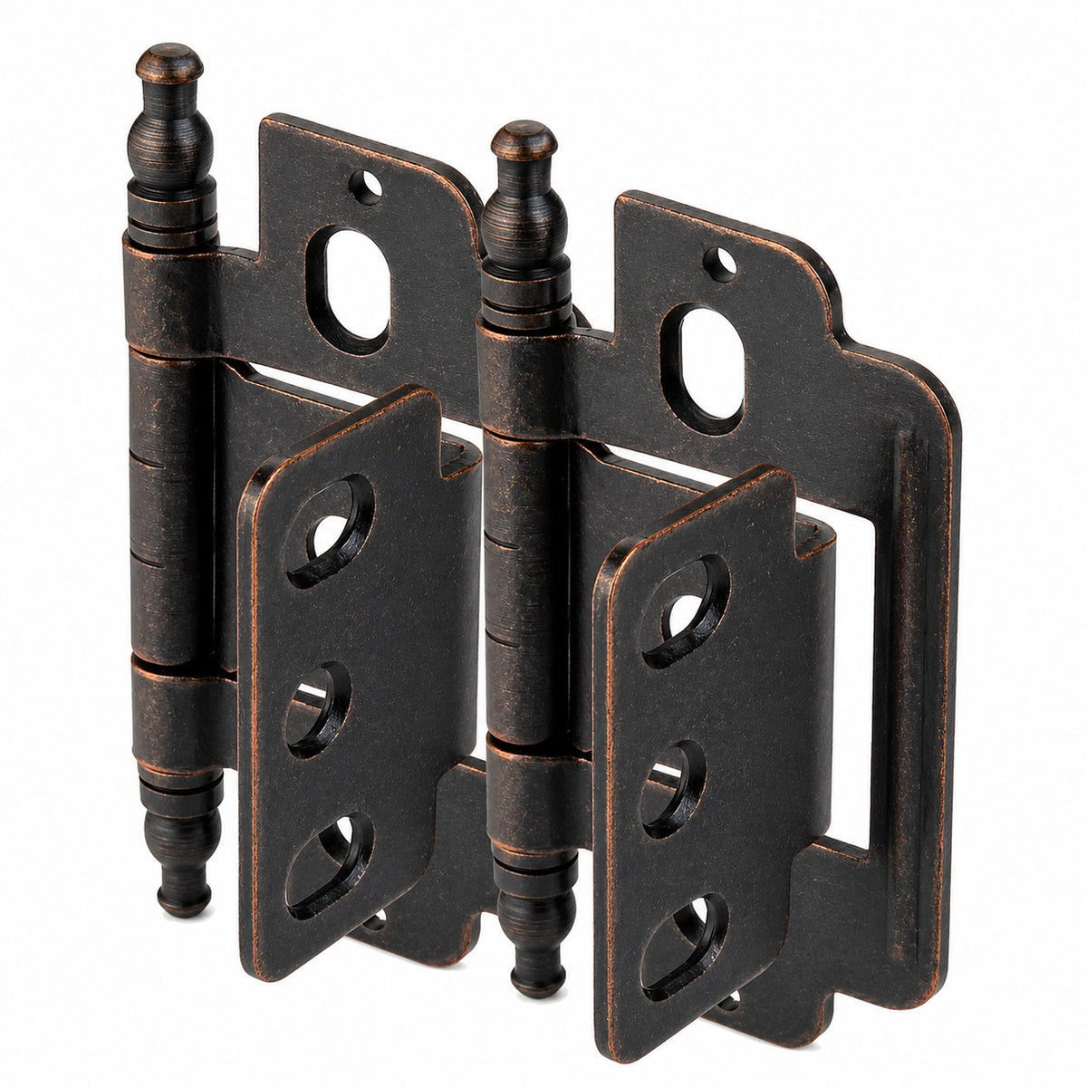 Cosmas 14280-ORB Oil Rubbed Bronze 3/4" Full Inset Partial Wrap Ball Tip Cabinet Hinge (Pair)