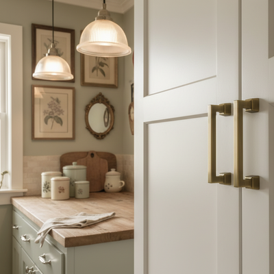 Cosmas 1481-96BAB Brushed Antique Brass Modern Contemporary Cabinet Pull