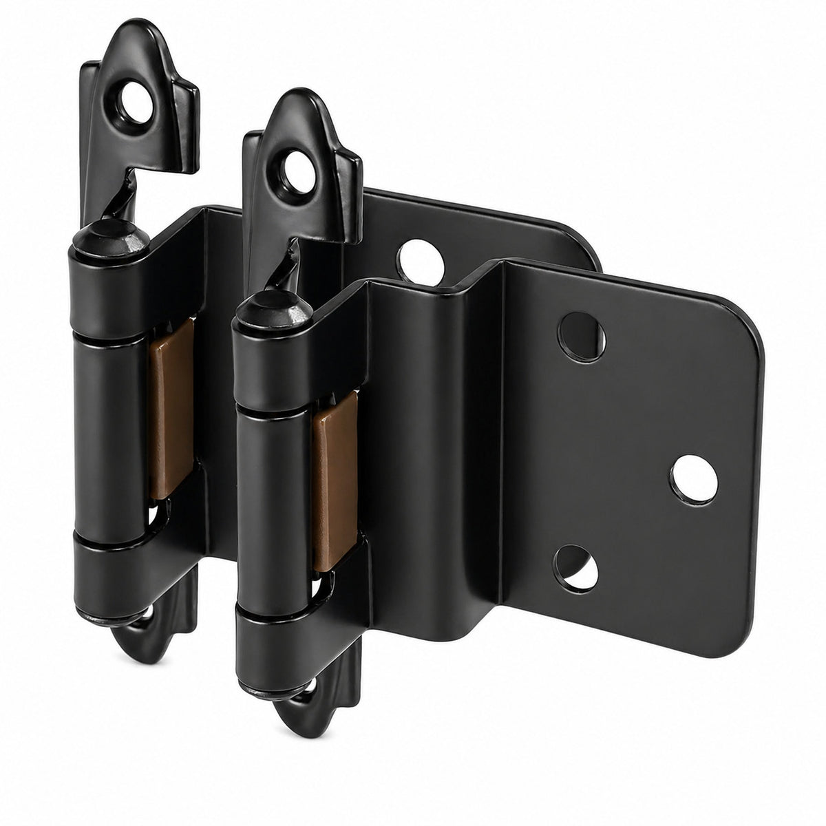Cosmas 15628-FB Flat Black Hinge 3/8" Inset (Pair)