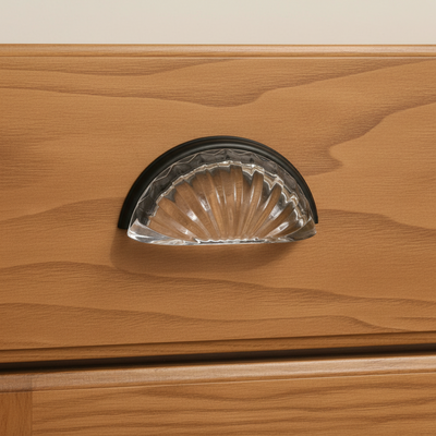 Cosmas 6381ORB-C Oil Rubbed Bronze with Clear Glass Cabinet Cup Pull