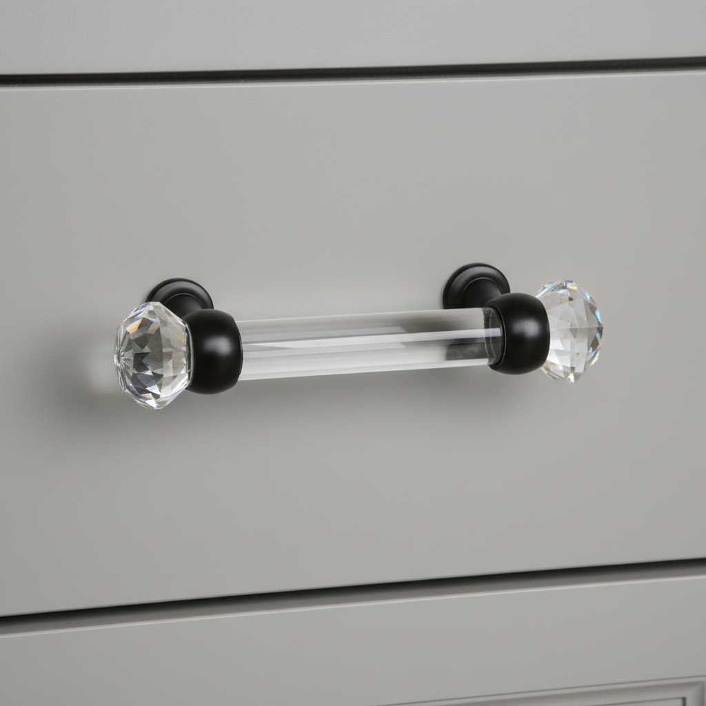 Cosmas 6393ORB-C Oil Rubbed Bronze with Clear Glass Cabinet Pull