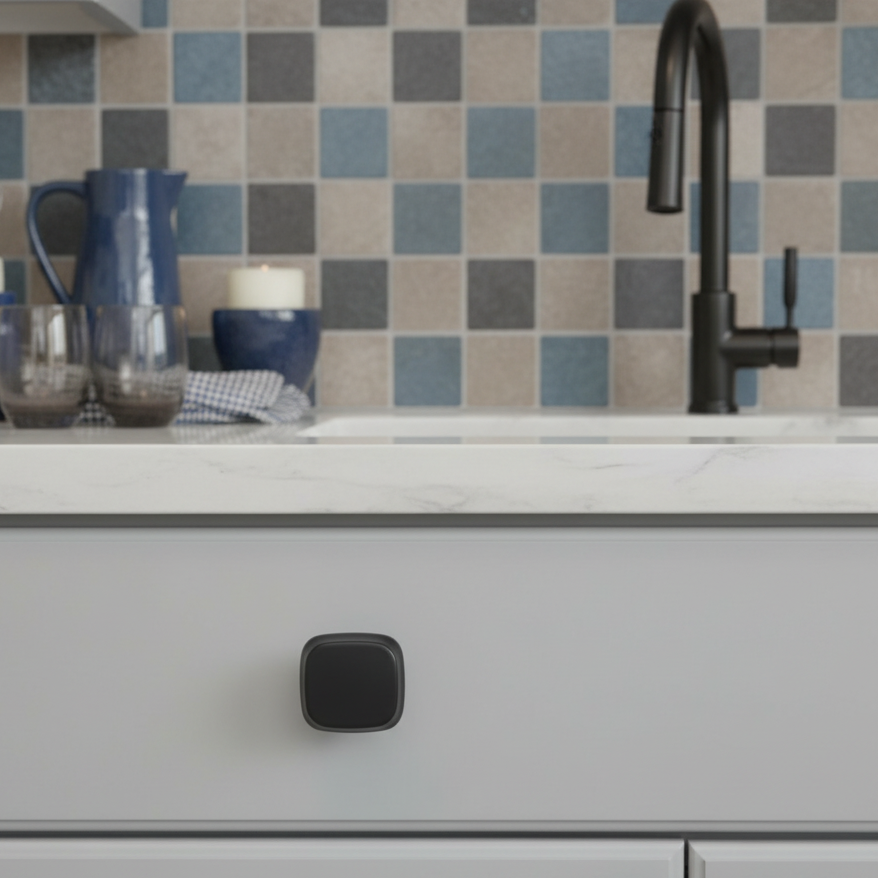 Cosmas 1487FB Flat Black Contemporary Cabinet Knob