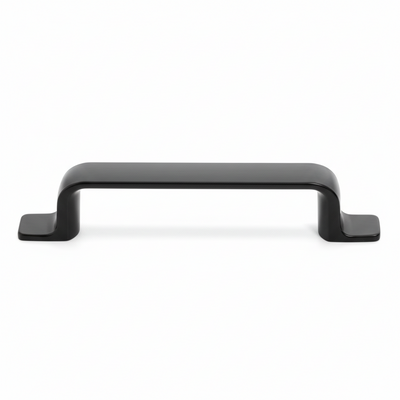 Side View of a Flat Black Contemporary Cabinet Pull 