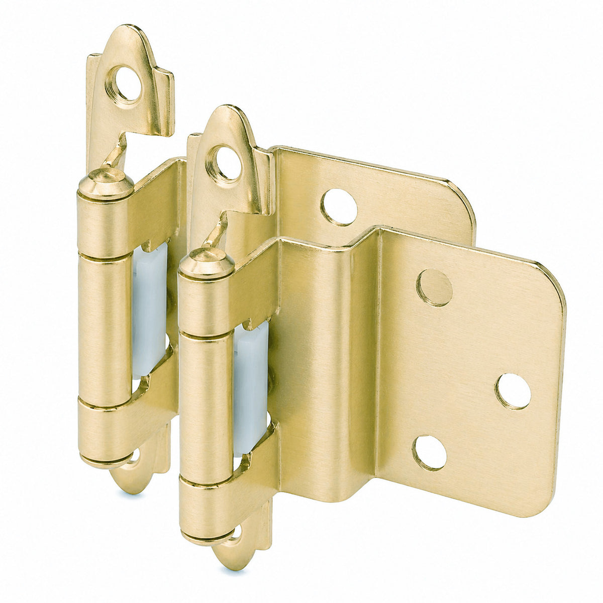 Cosmas 15628-BB Brushed Brass Hinge 3/8" Inset (Pair)