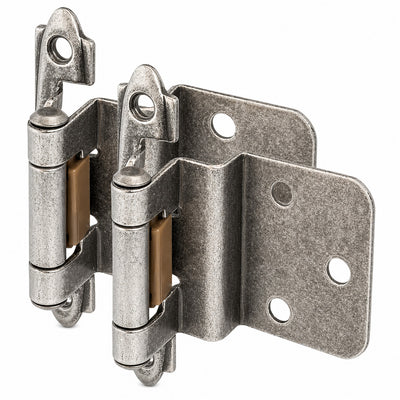 Cosmas 15628-WN Weathered Nickel Cabinet Hinge 3/8" Inset (Pair)
