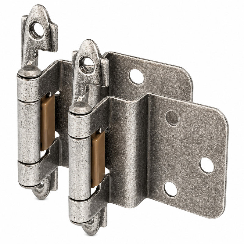 Cosmas 15628-WN Weathered Nickel Cabinet Hinge 3/8" Inset (Pair)