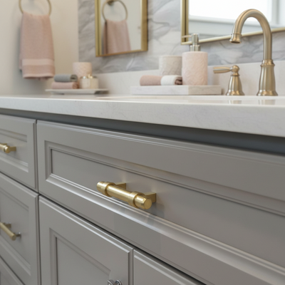 Cosmas 161-3.5BB Brushed Brass Euro Style Bar Pull