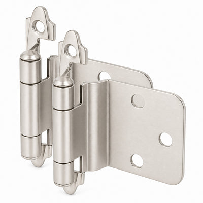 Cosmas 16890-SN Satin Nickel Hinge Variable Overlay with 30 Degree Reverse Bevel (Pair)