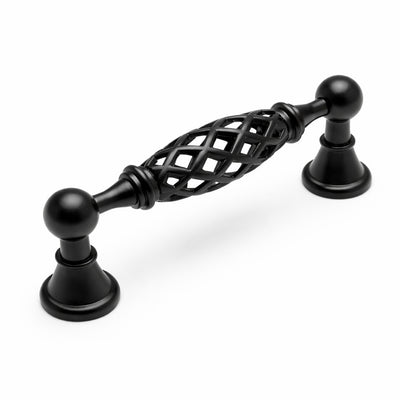 Cosmas 1749-96FB Flat Black Birdcage Cabinet Pull