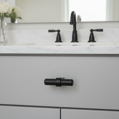Cosmas 181FB Flat Black Euro Style T Bar Knob
