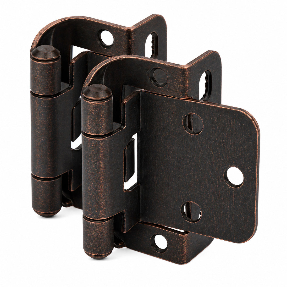 Cosmas 18650-ORB Oil Rubbed Bronze Partial Wrap Hinge 1/2" Overlay (Pair)