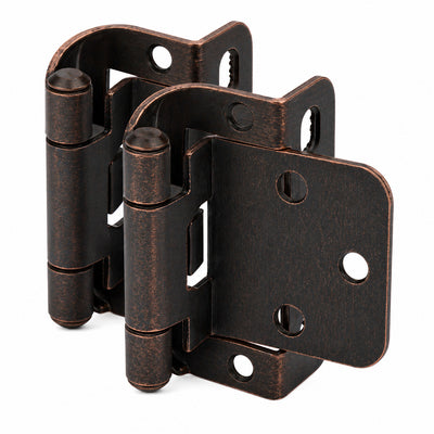 Cosmas 18650-ORB Oil Rubbed Bronze Partial Wrap Hinge 1/2" Overlay (Pair)