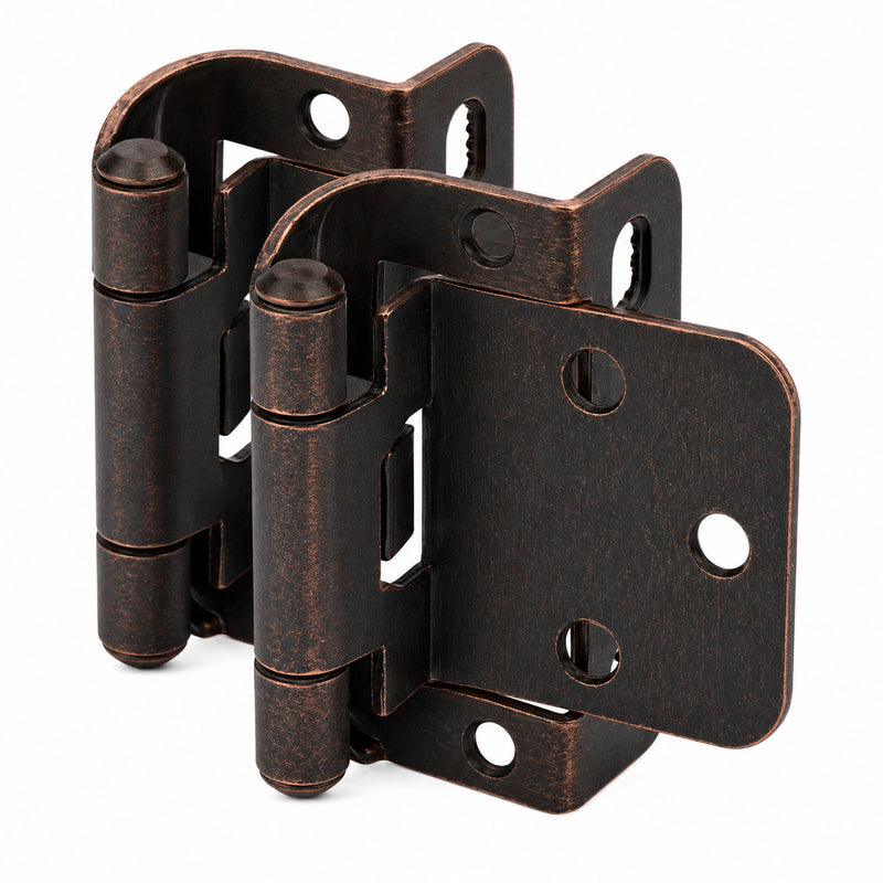 Cosmas 18650-ORB Oil Rubbed Bronze Partial Wrap Hinge 1/2" Overlay (Pair)