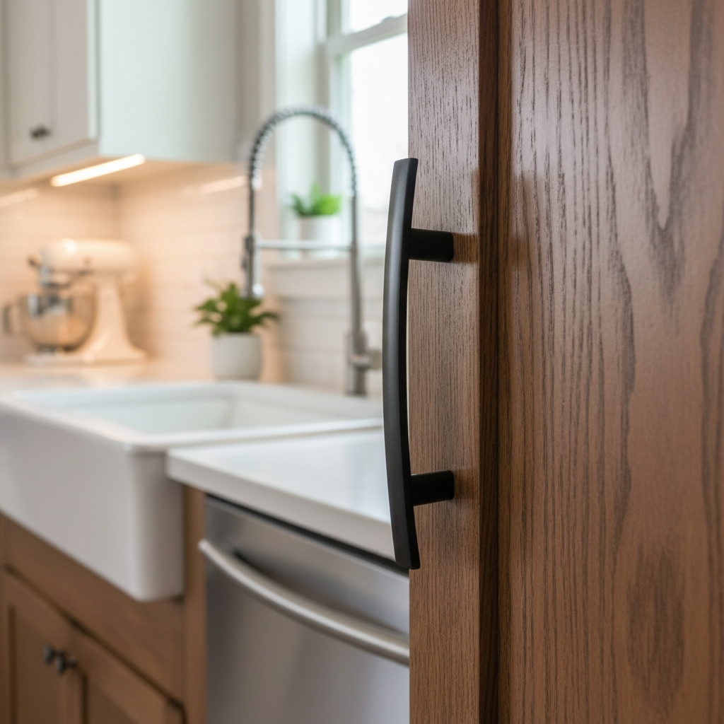 Cosmas 2363-3FB Flat Black Subtle Arch Cabinet Pull