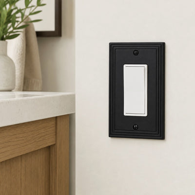 Cosmas 25000-FB Flat Black Single GFCI / Decora Wall Plate