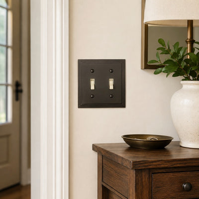 Cosmas 25033-ORB Oil Rubbed Bronze Double Toggle Switchplate Cover