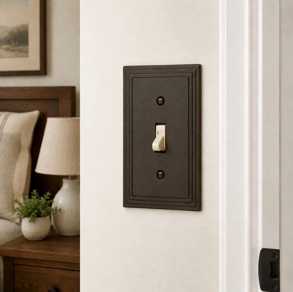 Cosmas 25053-ORB Oil Rubbed Bronze Single Toggle Switchplate Cover