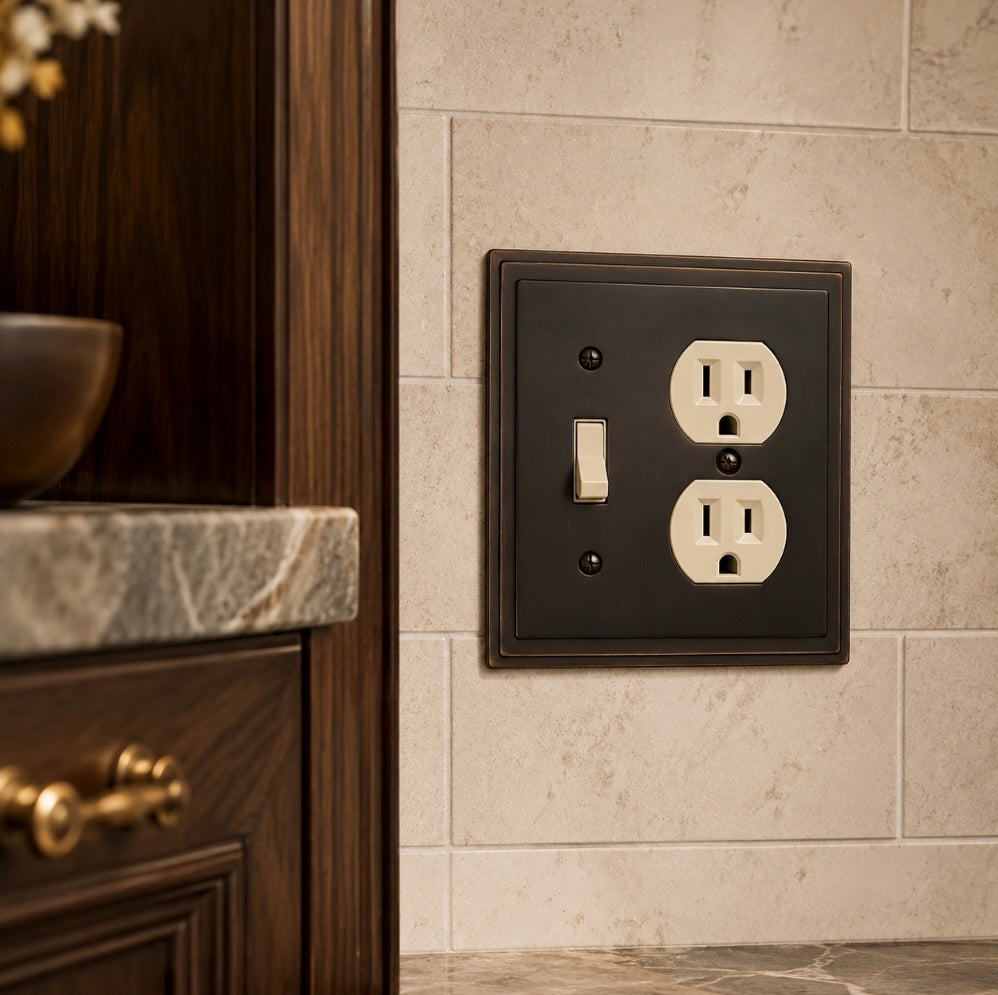 Cosmas 25068-ORB Oil Rubbed Bronze Single Toggle / Duplex Combo